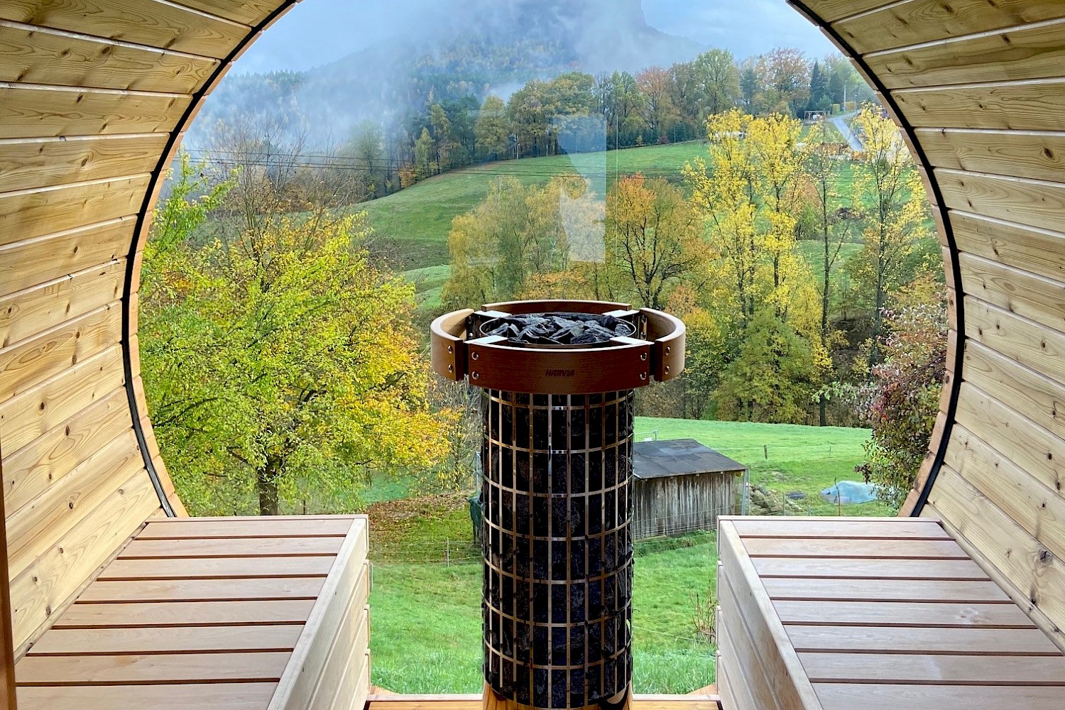 Außensauna mit Panoramablick bei Bei.Gretel