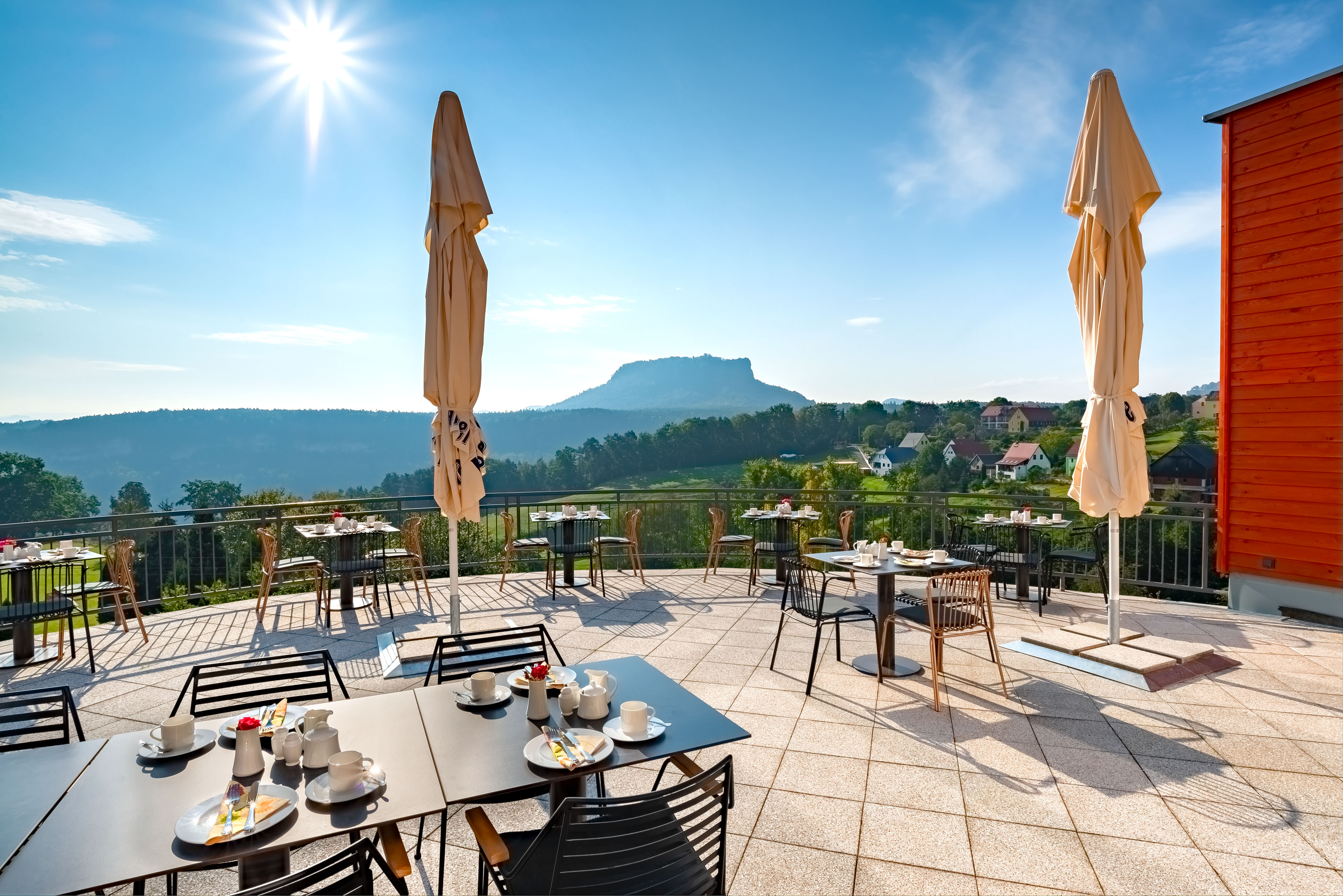 Panorama-Terrasse Bei.Gretel mit Blick auf die Sächsische Schweiz